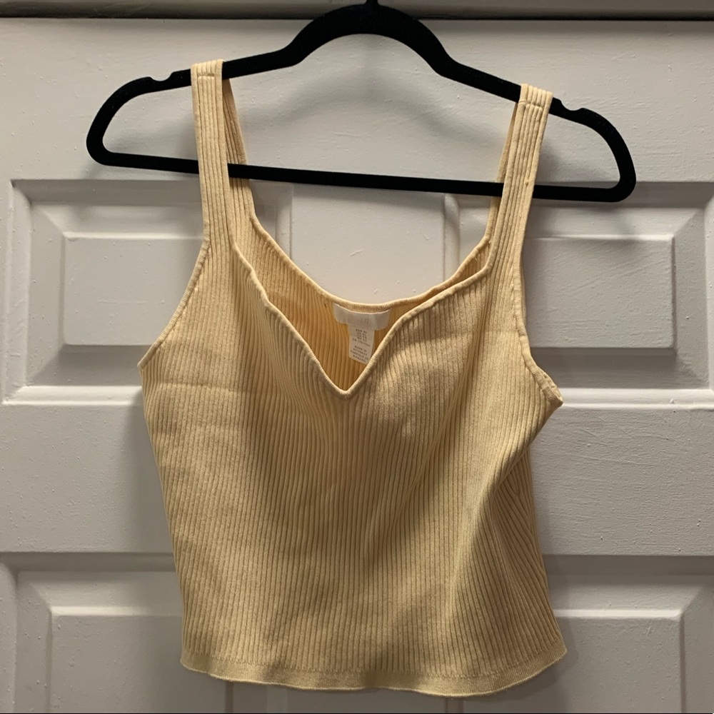 H&M cropped yellow cami size XL
